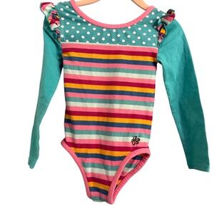 Matilda Jane Kids Girls Striped Ruffle Long Sleeve Leotard Leotard 2T‎